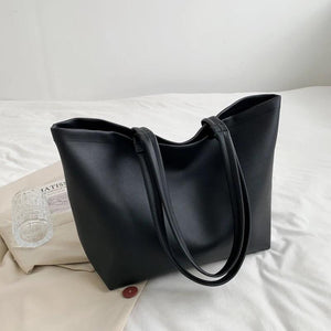 Shoulder Bags Women Solid Texture Large Capacity Tote Handbag Office Lady