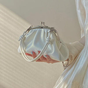 Pleated Clutch Purse Handbags for Women Chain Shoulder Bags