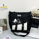 Canvas Panelled Messenger Bag Casual Tote Large Capacity Shoulder Bag