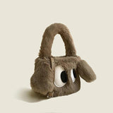 Winter Women Small Plush Tote Warm Cloth Wrist Bags Soft Handbag