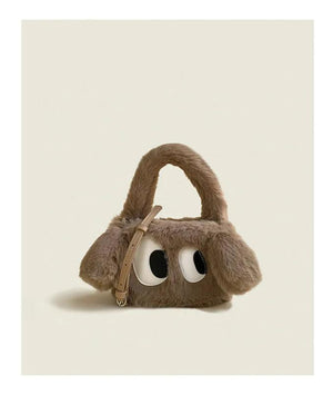 Winter Women Small Plush Tote Warm Cloth Wrist Bags Soft Handbag