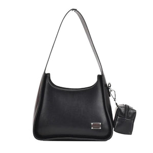 Leather Solid Color Handbag Single Shoulder Bag French Style Women Armpit Should