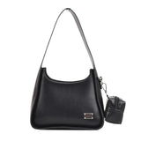 Leather Solid Color Handbag Single Shoulder Bag French Style Women Armpit Should