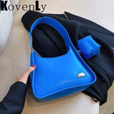 Leather Solid Color Handbag Single Shoulder Bag French Style Women Armpit Should