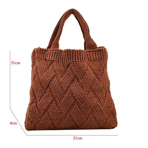Winter Woolen Women's Handbag Knitted Shoulder Bag High Capacity Messenger Bag
