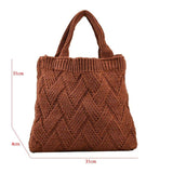 Winter Woolen Women's Handbag Knitted Shoulder Bag High Capacity Messenger Bag