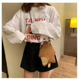 Summer Cat Shape Shoulder Bag PU Leather Women Messenger Crossbody Small Bag