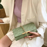 Pu Women's Flap Bag Texture Solid Chain Shoulder Bag