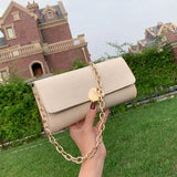 Pu Women's Flap Bag Texture Solid Chain Shoulder Bag