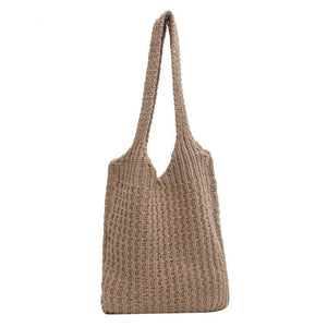 Vintage Wool Knitted Shoulder Bag for Women Large Handbag BG1427