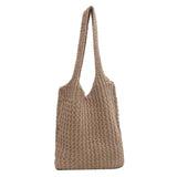Vintage Wool Knitted Shoulder Bag for Women Large Handbag BG1427