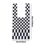 Checkered Tote Shoulder Bags Retro Weave Plaid Handbags Contrast Striped
