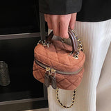 Vintage Suede Leather Messenger Bag Lady Tote