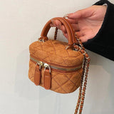 Vintage Suede Leather Messenger Bag Lady Tote