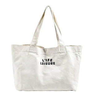 One-shoulder Portable Tote Bag Ladies Canvas Shopping Bag