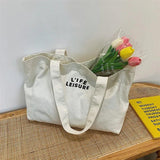 One-shoulder Portable Tote Bag Ladies Canvas Shopping Bag