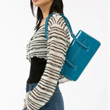 Women Small Tote Purse Handbags PU Leather Ladies Retro Green Shoulder Bag