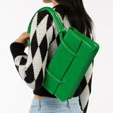 Women Small Tote Purse Handbags PU Leather Ladies Retro Green Shoulder Bag