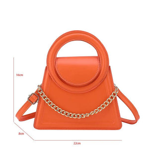 Round Top Handle Tote Bag - Small Pu Leather Shoulder Crossbody Bag