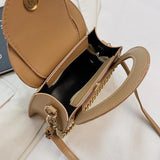Round Top Handle Tote Bag - Small Pu Leather Shoulder Crossbody Bag