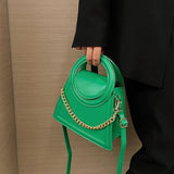 Round Top Handle Tote Bag - Small Pu Leather Shoulder Crossbody Bag