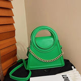 Round Top Handle Tote Bag - Small Pu Leather Shoulder Crossbody Bag