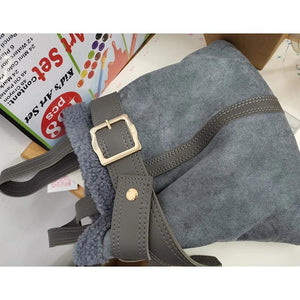 Winter Lamb Wool Women Stitching Small Tote Messenger Bag Ladies Soft Plush Buck