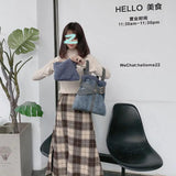 Winter Lamb Wool Women Stitching Small Tote Messenger Bag Ladies Soft Plush Buck