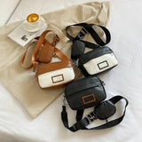 Leather Shoulder Bag Wide Strap Crossbody Messenger Bag