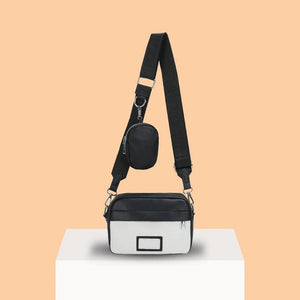 Leather Shoulder Bag Wide Strap Crossbody Messenger Bag