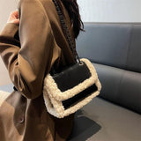 Retro Chain Shoulder Bags Fleece Suede Flap Vintage Street Satchel Lady Girl