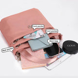 Women Canvas Embroidered Shoulder Bag Large Capacity Crossbody Bag