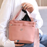 Women Canvas Embroidered Shoulder Bag Large Capacity Crossbody Bag