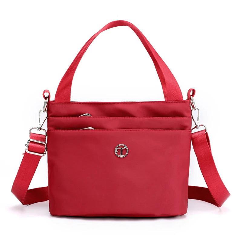 Women Canvas Embroidered Shoulder Bag Large Capacity Crossbody Bag