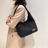 Women's Soft Corduroy Shoulder Messenger Bag