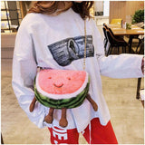 Winter Plush Fruit Handbag Cartoon Lady Messenger Bag Shoulder Bag
