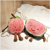 Winter Plush Fruit Handbag Cartoon Lady Messenger Bag Shoulder Bag