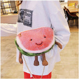 Winter Plush Fruit Handbag Cartoon Lady Messenger Bag Shoulder Bag