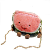 Winter Plush Fruit Handbag Cartoon Lady Messenger Bag Shoulder Bag