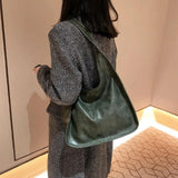 Vintage Leather Shoulder Bag for Women Handbag Tote Female Casual Hobo Bags