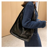 Vintage Leather Shoulder Bag for Women Handbag Tote Female Casual Hobo Bags