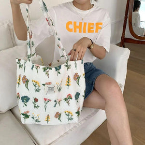 Vintage Flower Cloth Shoulder Bag for Women