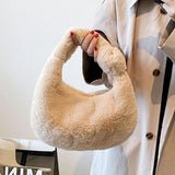 Winter Plush Tote Shoulder Bag - Ladies Purse