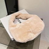 Winter Plush Tote Shoulder Bag - Ladies Purse