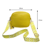 Shoulder Bag Tassel Female Handbags PU Leather Wide Strap Soft