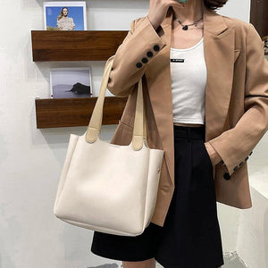 Women PU Leather Totes Large Capacity Ladies Shoulder Bags
