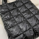 Classic Stitch Space Cotton Shoulder Bag Solid Plaid Handbag