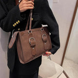 Vintage Large Capacity Women's Shoulder Bag PU Leather Tote