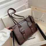 Vintage Large Capacity Women's Shoulder Bag PU Leather Tote