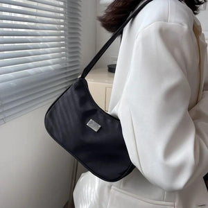 Nylon Crescent Shoulder Bag Retro Ladies Underarm Handbag